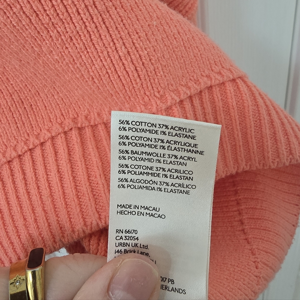 Free People Easy Street Cropped Pullover Sweater In Coral Size XL - Picture 7 of 8